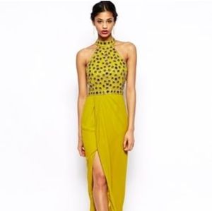 Virgos Lounge Mustard Yellow Maxi Gown